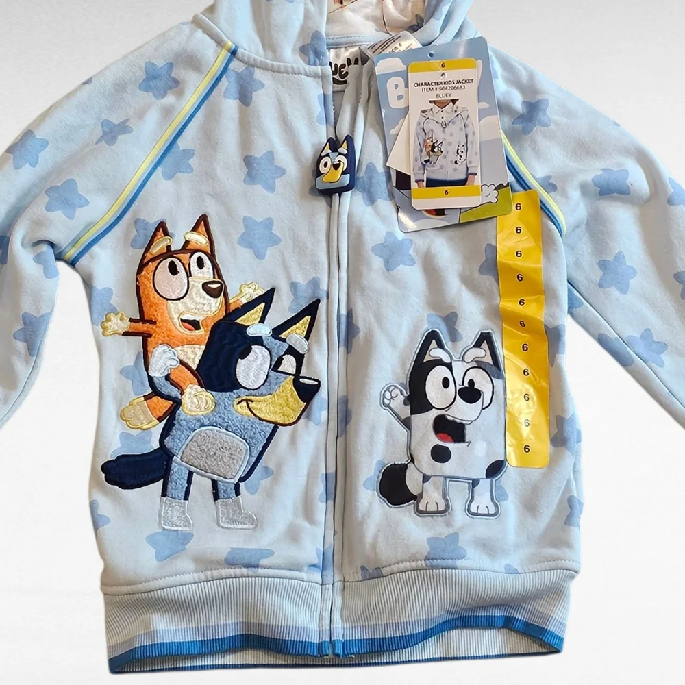 Bluey Zip Up Hoodie Jacket Size 6